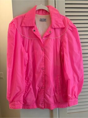 Vintage neon pink nylon jacket Small